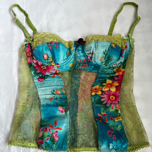 Dolce & Gabbana Tops - Rare Dolce and Gabbana floral vintage corset buster top D&G
